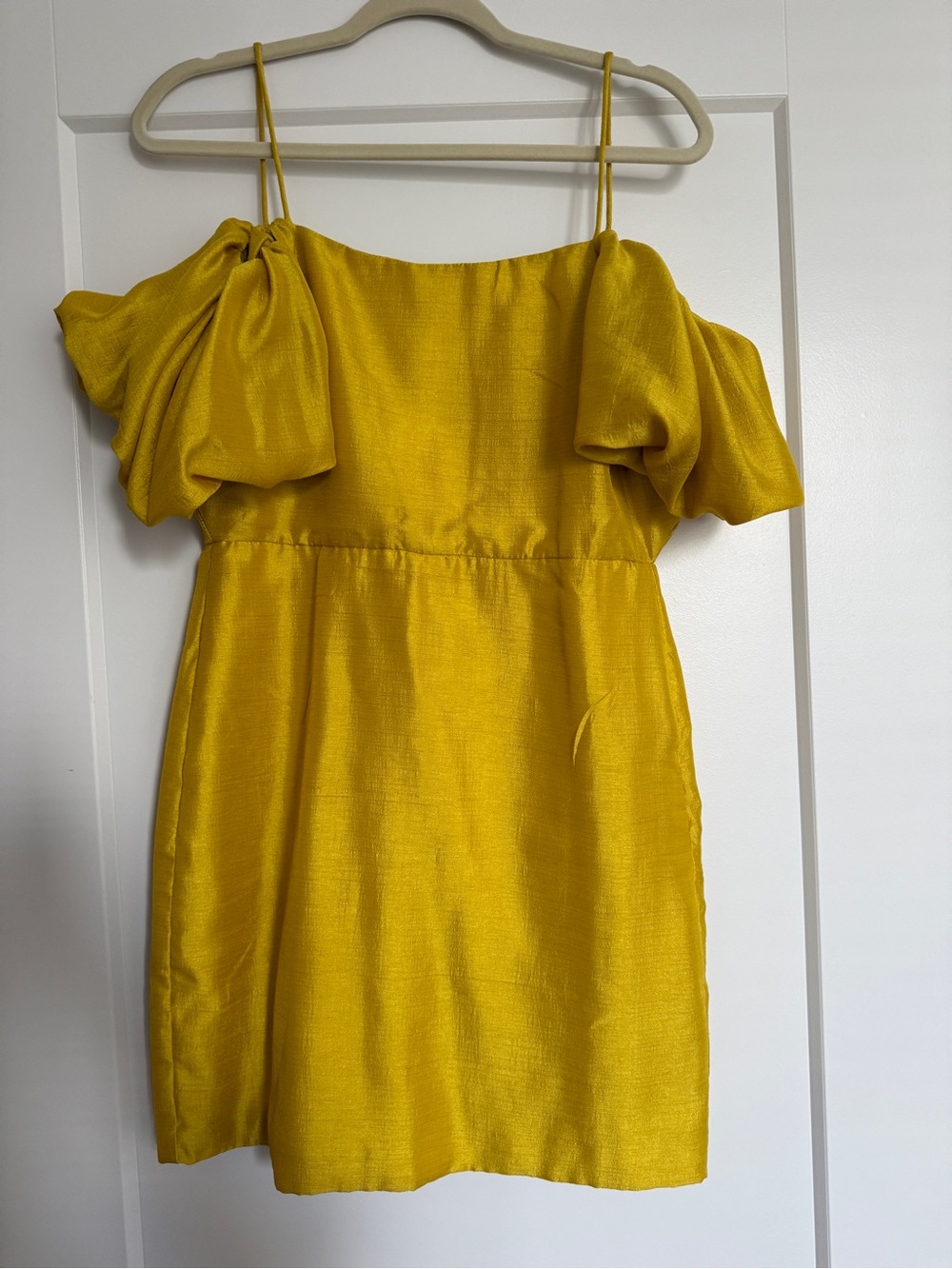 Mustard Yellow Off-Shoulder Mini Dress